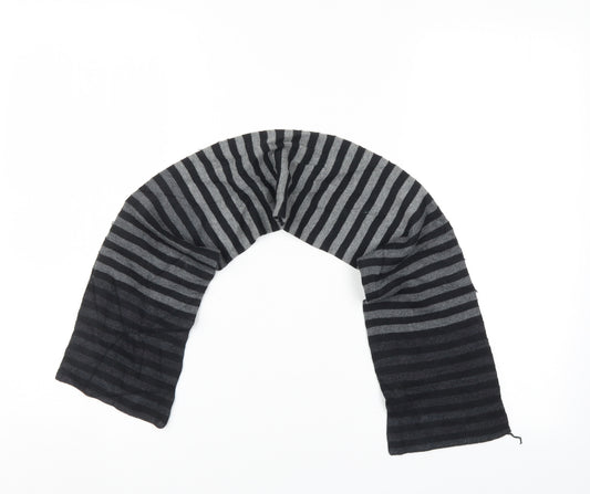 Preworn Unisex Grey Striped  Scarf  One Size