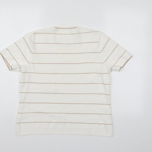 Preworn Womens White Striped  Pullover Jumper Size 18
