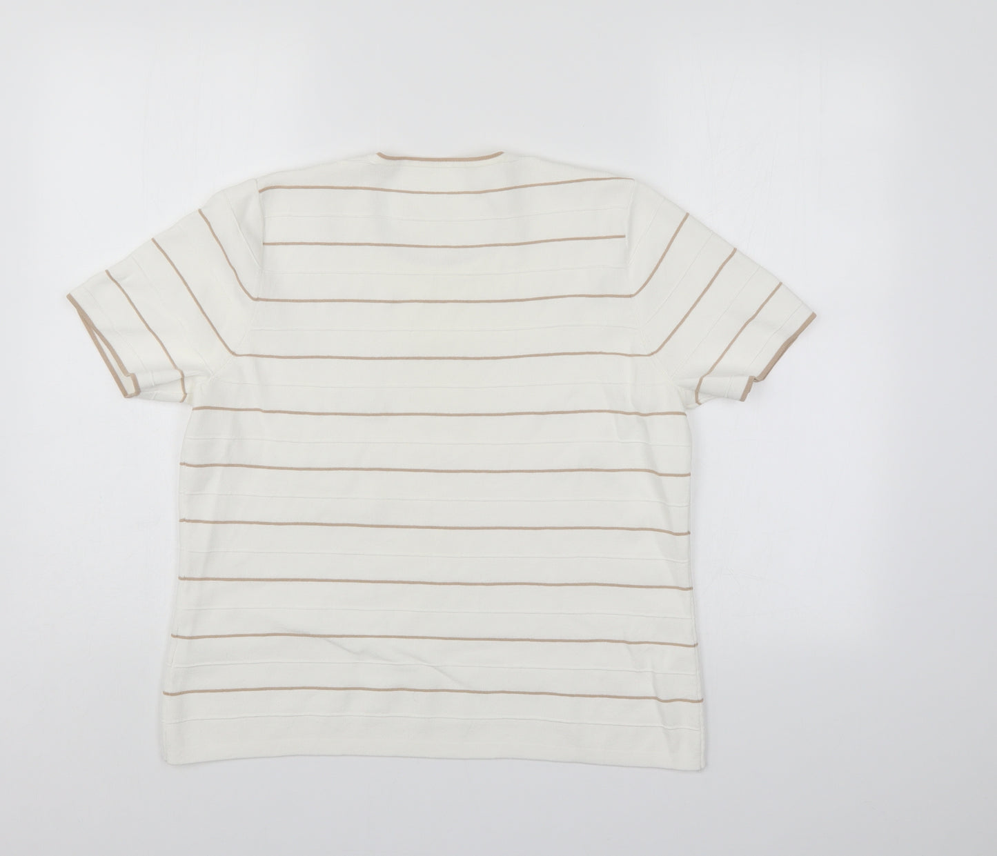Preworn Womens White Striped  Pullover Jumper Size 18