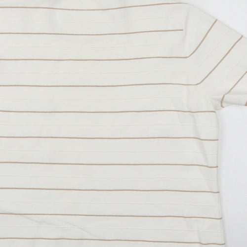 Preworn Womens White Striped  Pullover Jumper Size 18