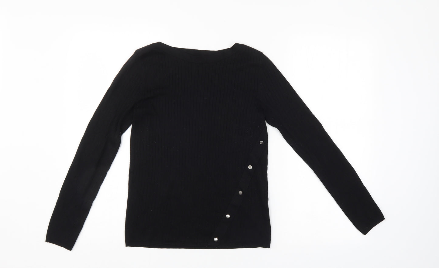 Papaya Womens Black Striped  Pullover Jumper Size 12