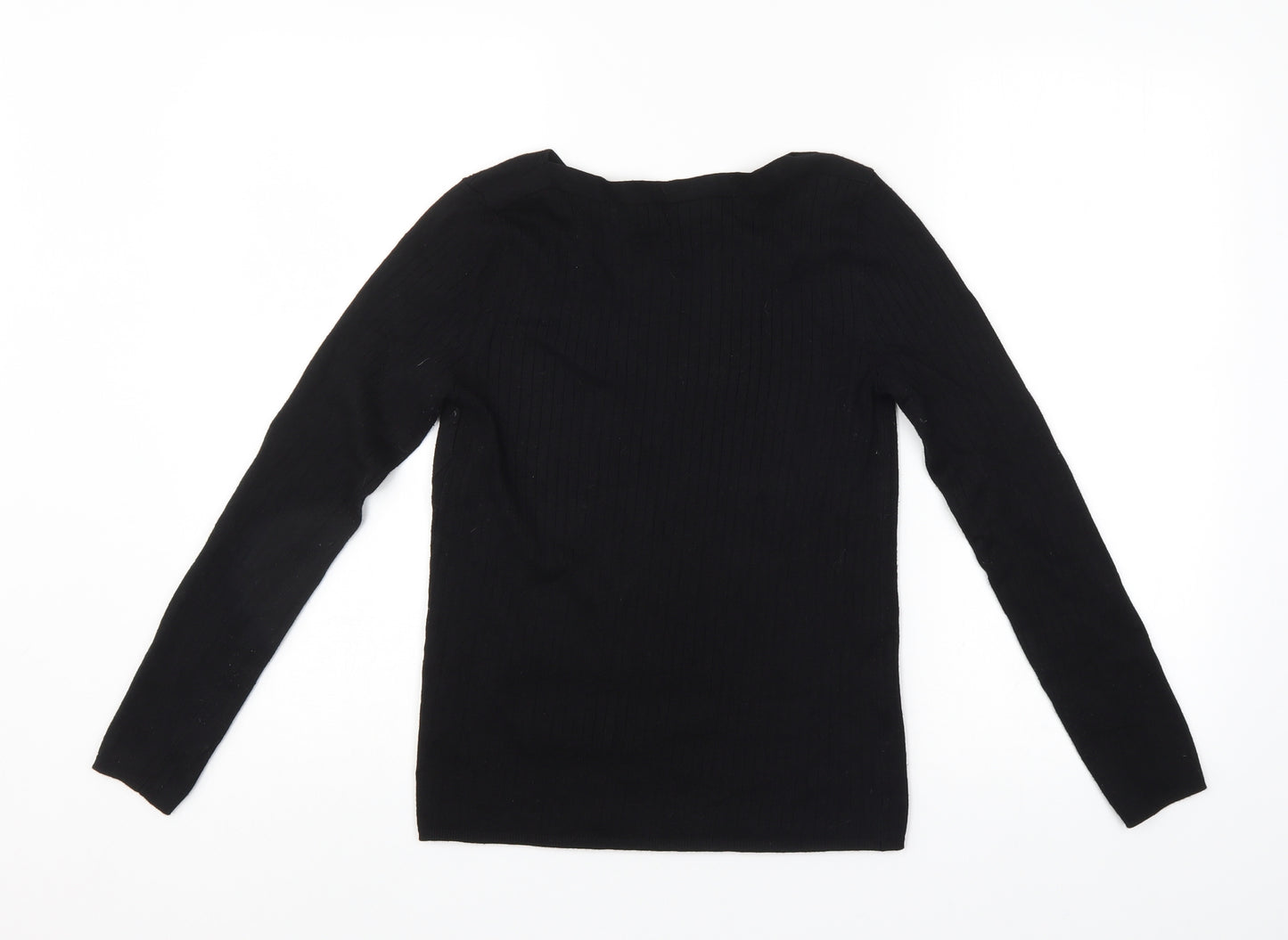 Papaya Womens Black Striped  Pullover Jumper Size 12