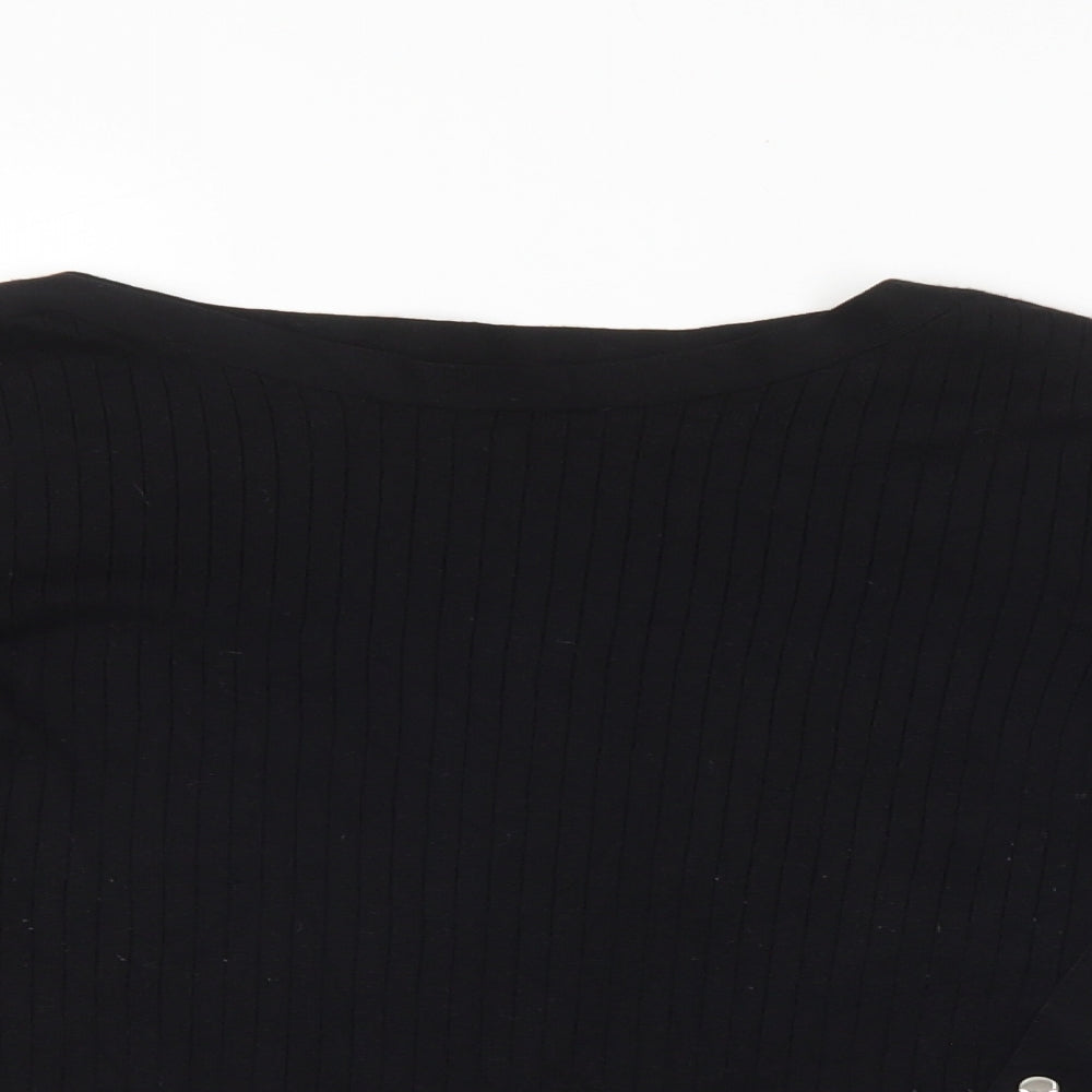Papaya Womens Black Striped  Pullover Jumper Size 12