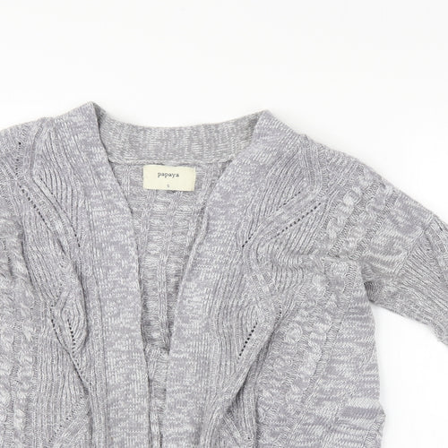 Papaya Womens Grey   Cardigan Jumper Size S