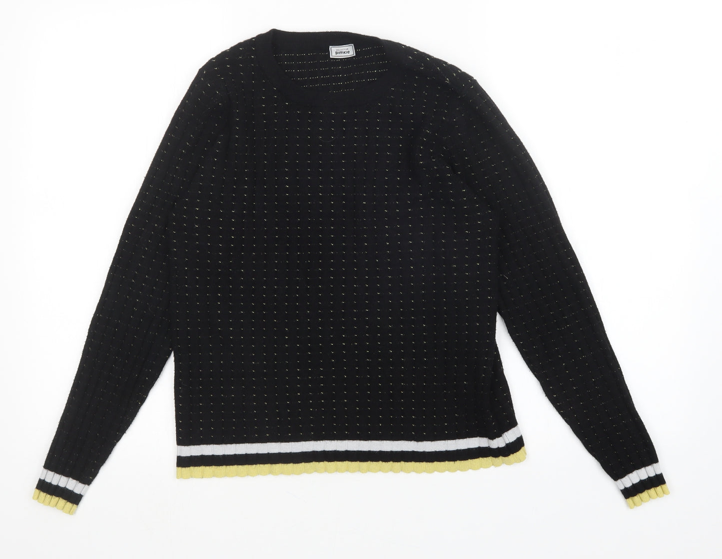 pimkle Womens Black Polka Dot  Pullover Jumper Size L