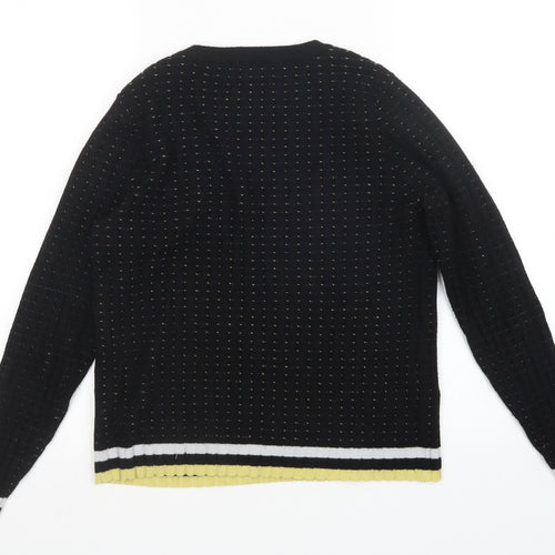 pimkle Womens Black Polka Dot  Pullover Jumper Size L