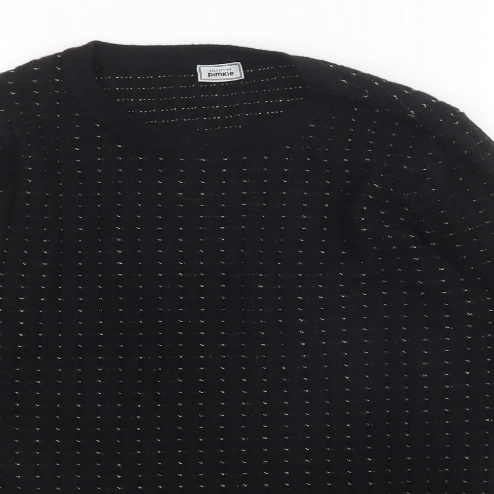 pimkle Womens Black Polka Dot  Pullover Jumper Size L