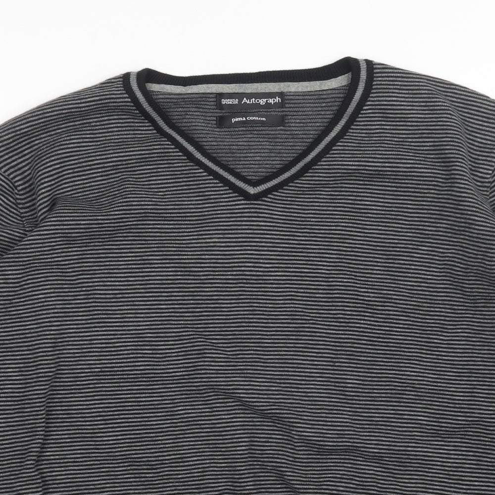 M&S Mens Multicoloured Striped  Pullover Jumper Size L