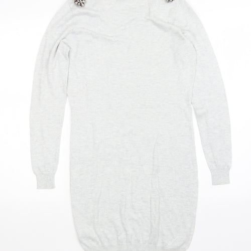 F&F Womens Grey   Jumper Dress  Size 8