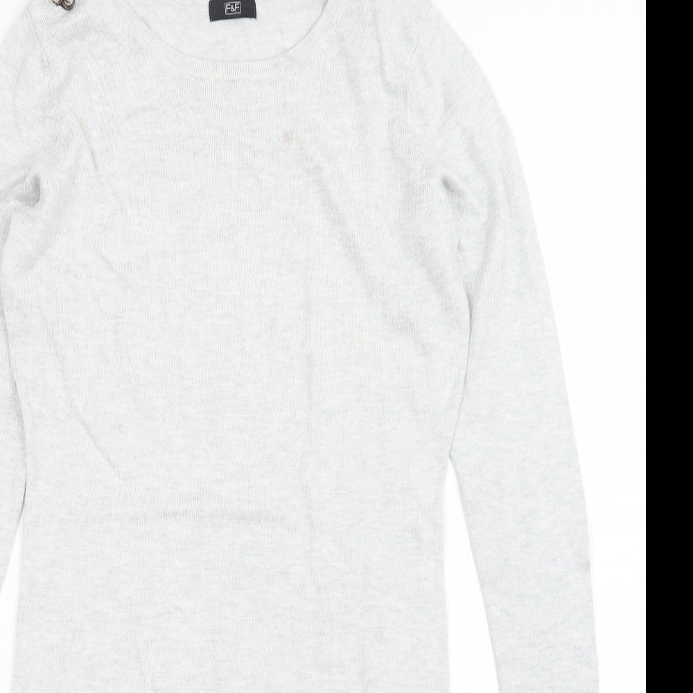 F&F Womens Grey   Jumper Dress  Size 8