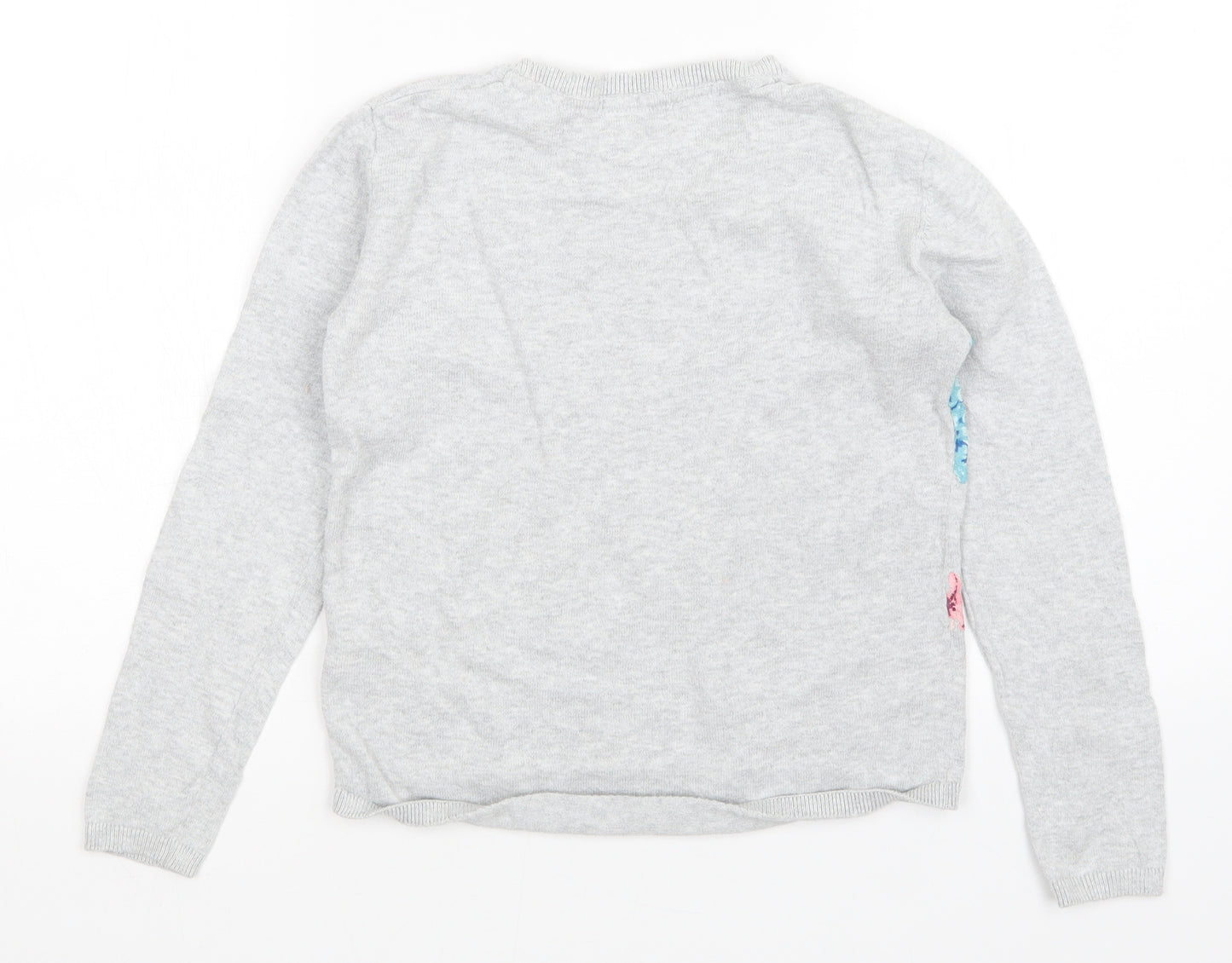 H&M Girls Grey Floral  Pullover Sweatshirt Size 11-12 Years