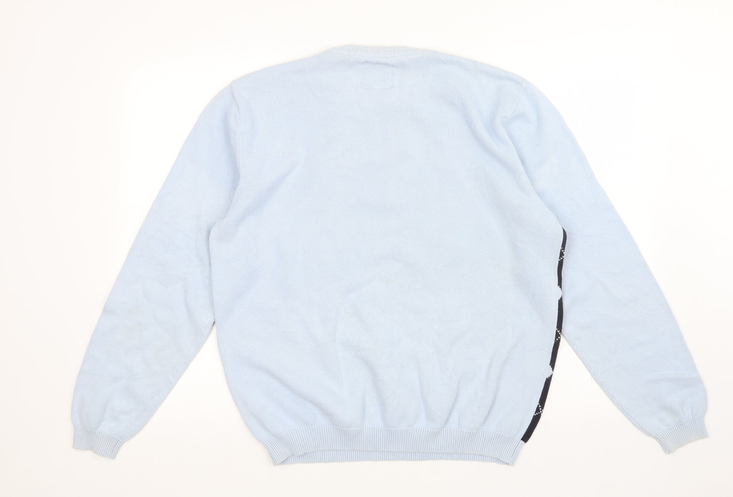 Lambretta Mens Blue Argyle/Diamond  Pullover Jumper Size XL
