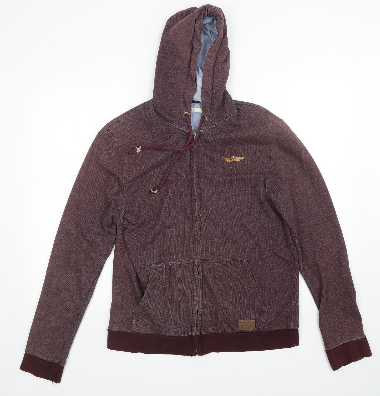 Brave Soul Mens Brown   Full Zip Hoodie Size L