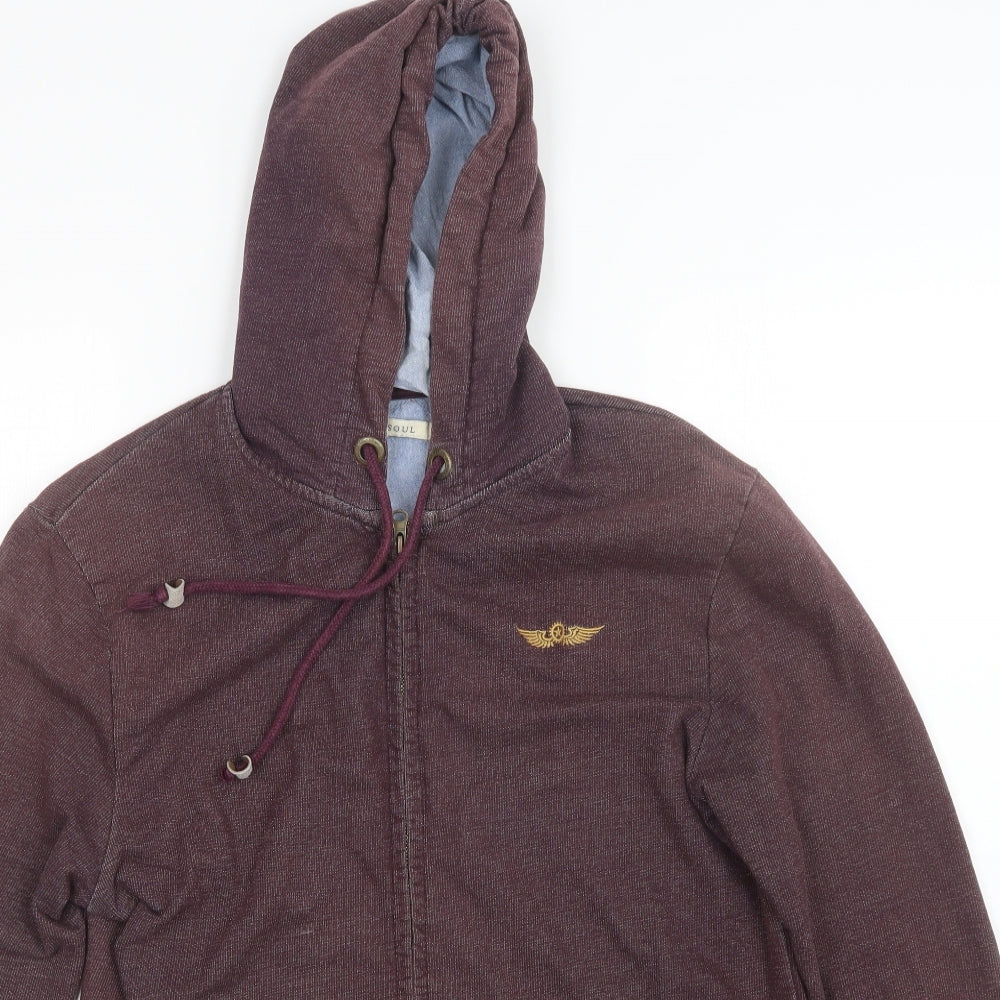 Brave Soul Mens Brown   Full Zip Hoodie Size L