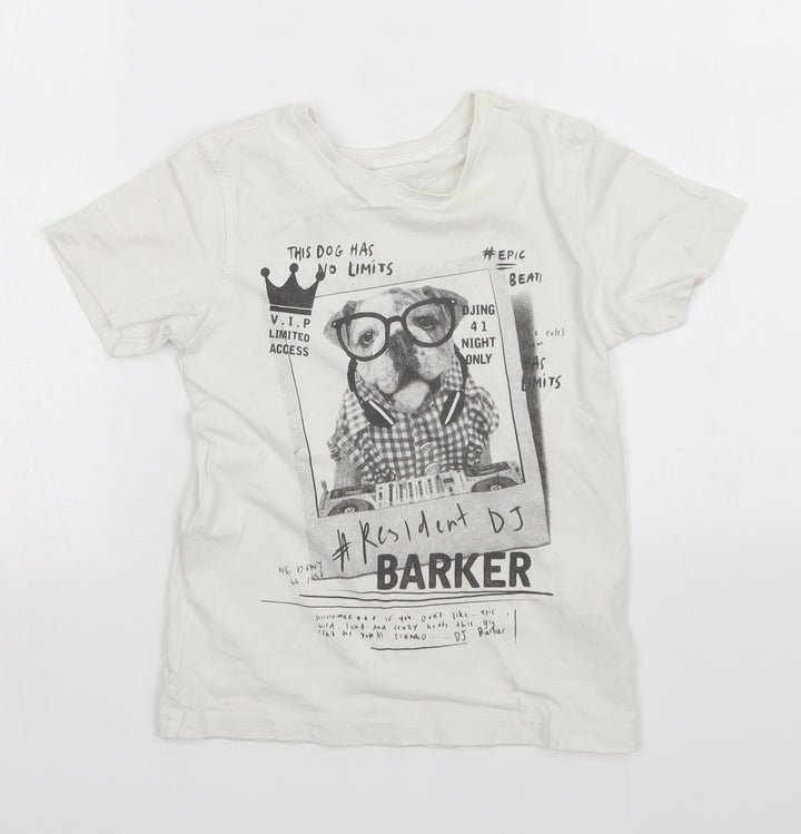 George Boys White Basic T-Shirt Size 6-7 Years