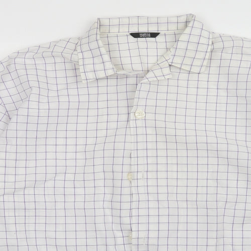 M&S Mens Multicoloured Check   Button-Up Size M