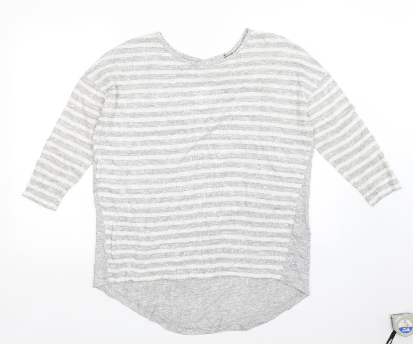 TU Womens Grey Striped  Pullover Jumper Size 14