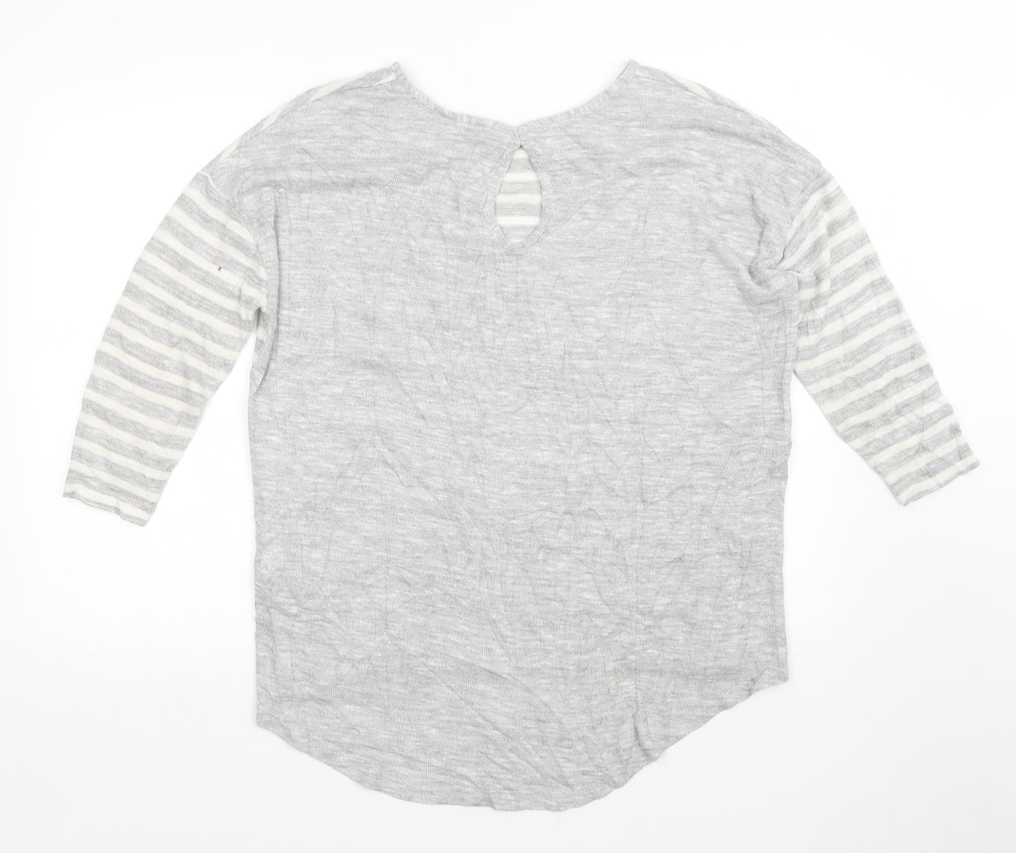 TU Womens Grey Striped  Pullover Jumper Size 14