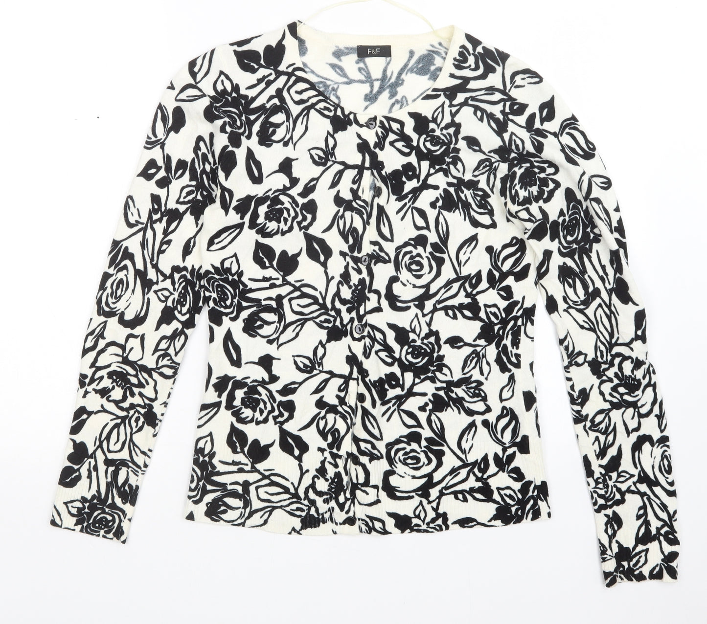 F&F Womens Multicoloured Floral  Cardigan Jumper Size 10