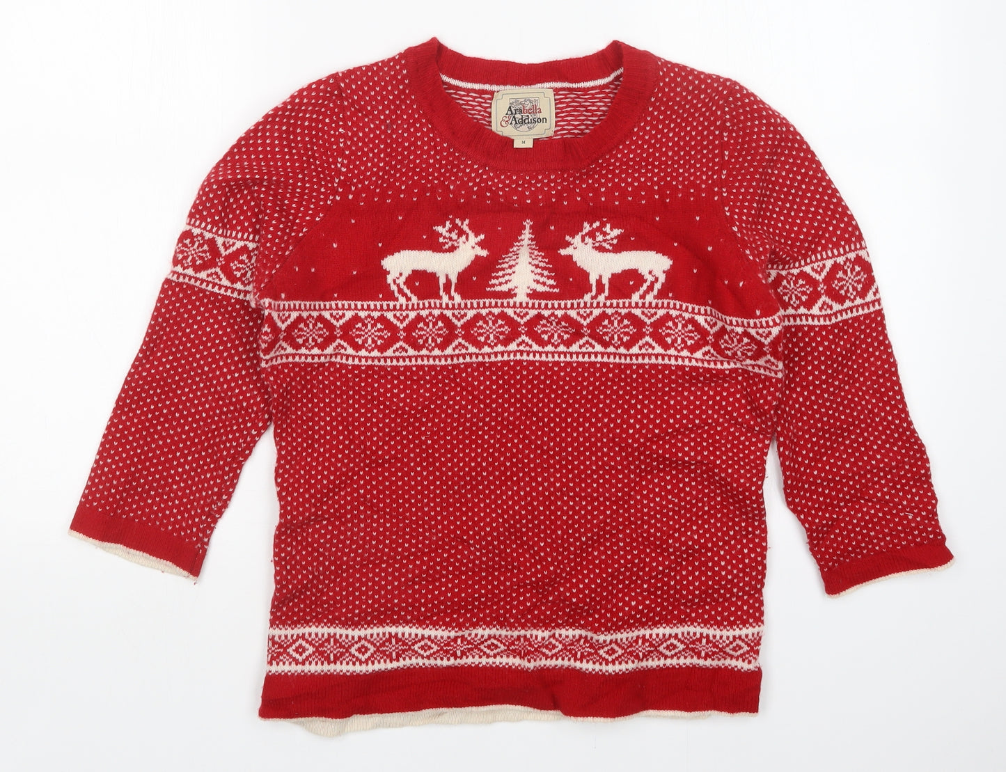 Arabella & Addison Womens Red Polka Dot  Pullover Jumper Size M  - Christmas