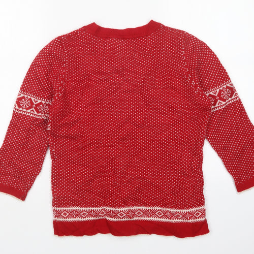 Arabella & Addison Womens Red Polka Dot  Pullover Jumper Size M  - Christmas