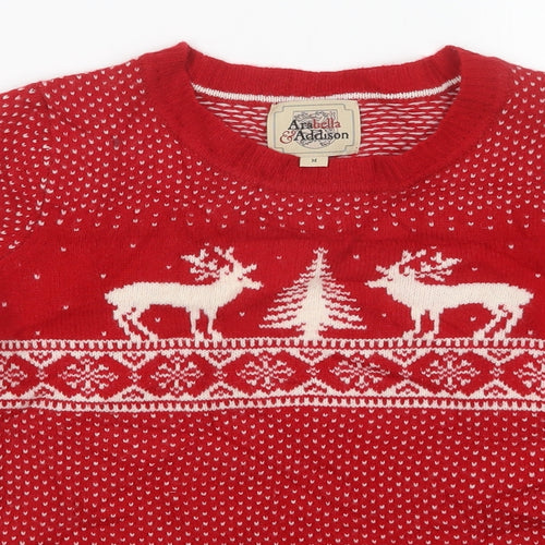 Arabella & Addison Womens Red Polka Dot  Pullover Jumper Size M  - Christmas