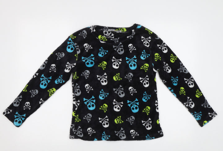 Chill Out Boys Black Pyjama Top Size 10-11 Years - Skull Print