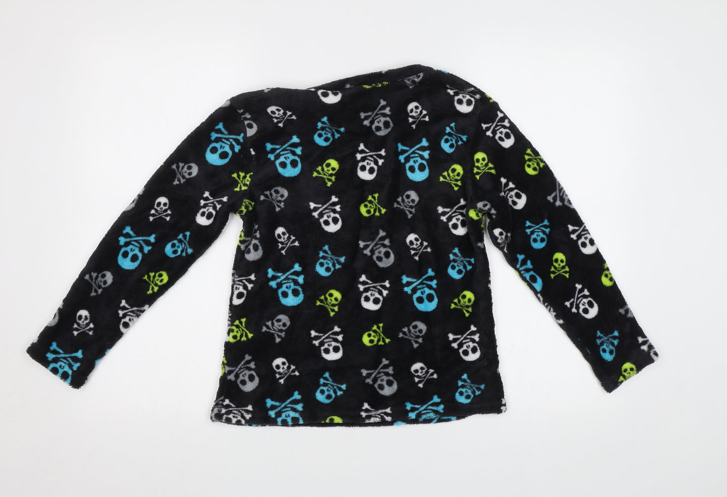 Chill Out Boys Black    Pyjama Top Size 10-11 Years  - Skull Print