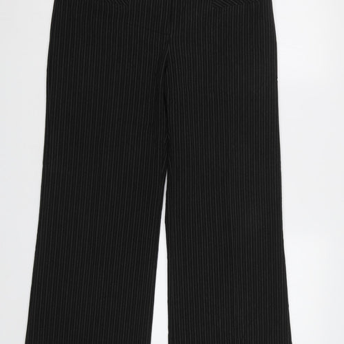 Dorothy Perkins Womens Black Striped  Dress Pants Trousers Size 12 L31 in