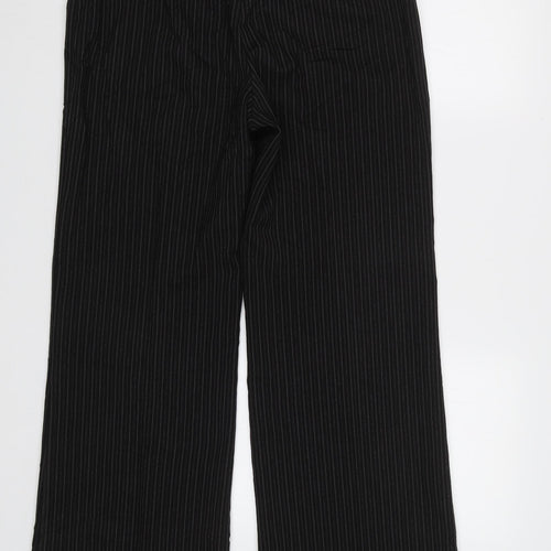 Dorothy Perkins Womens Black Striped  Dress Pants Trousers Size 12 L31 in