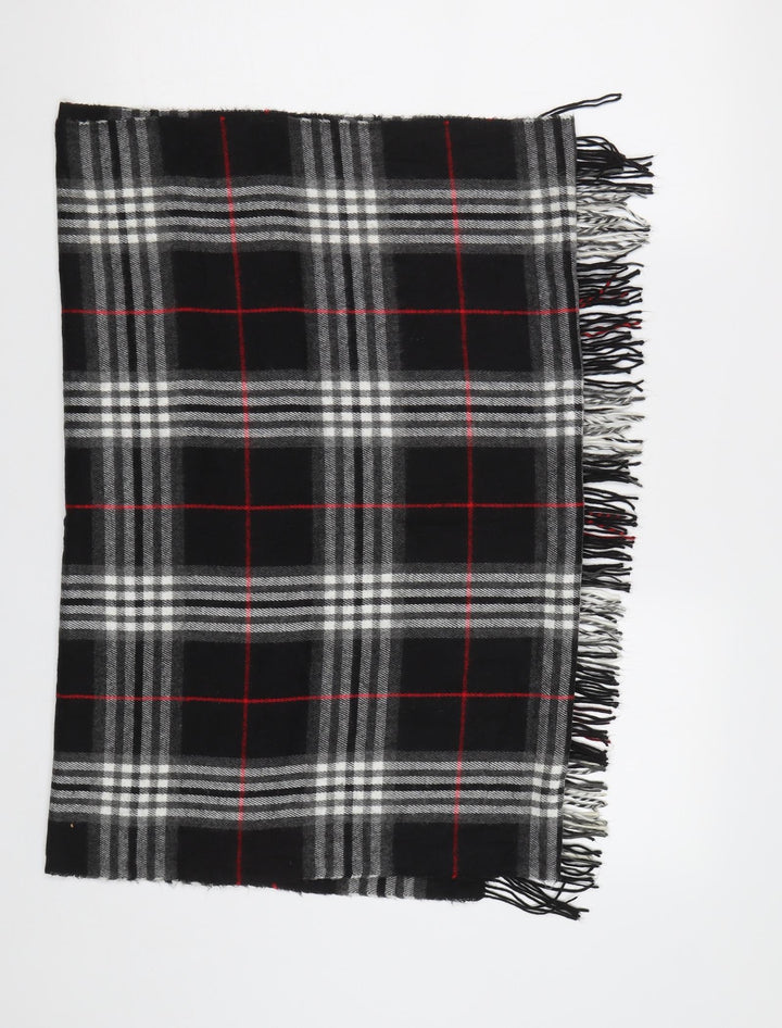 Preworn Womens Grey Check Knit  Shawl/Wrap