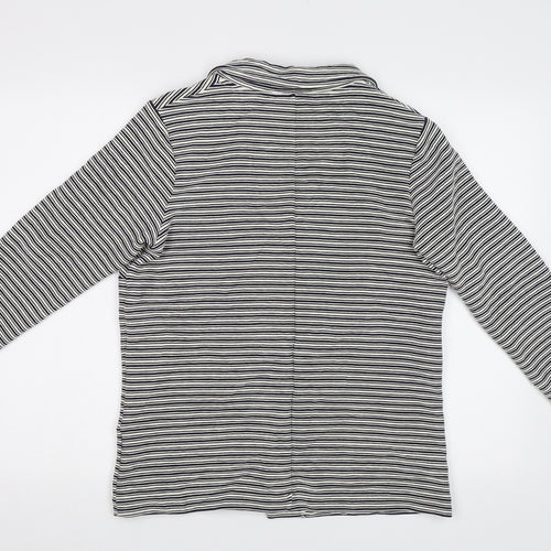 M&S Womens White Striped  Jacket Blazer Size 14