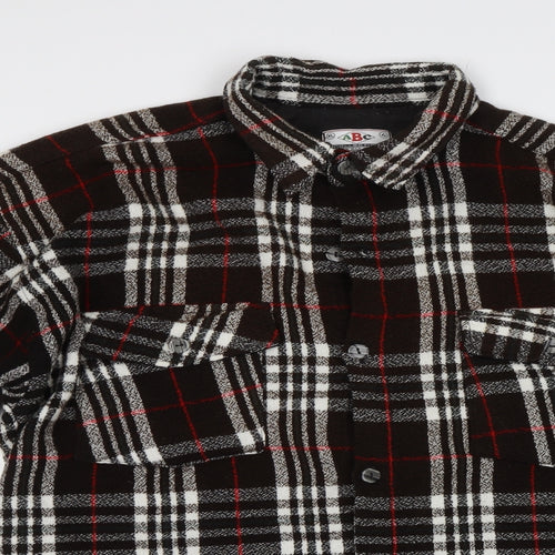 ABC Collection Mens Brown Check   Button-Up Size XL
