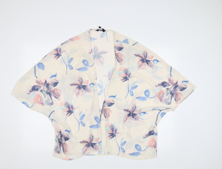 New Look Womens Ivory Floral  Basic Blouse Size 8