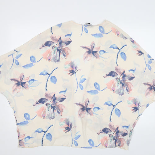 New Look Womens Ivory Floral  Basic Blouse Size 8