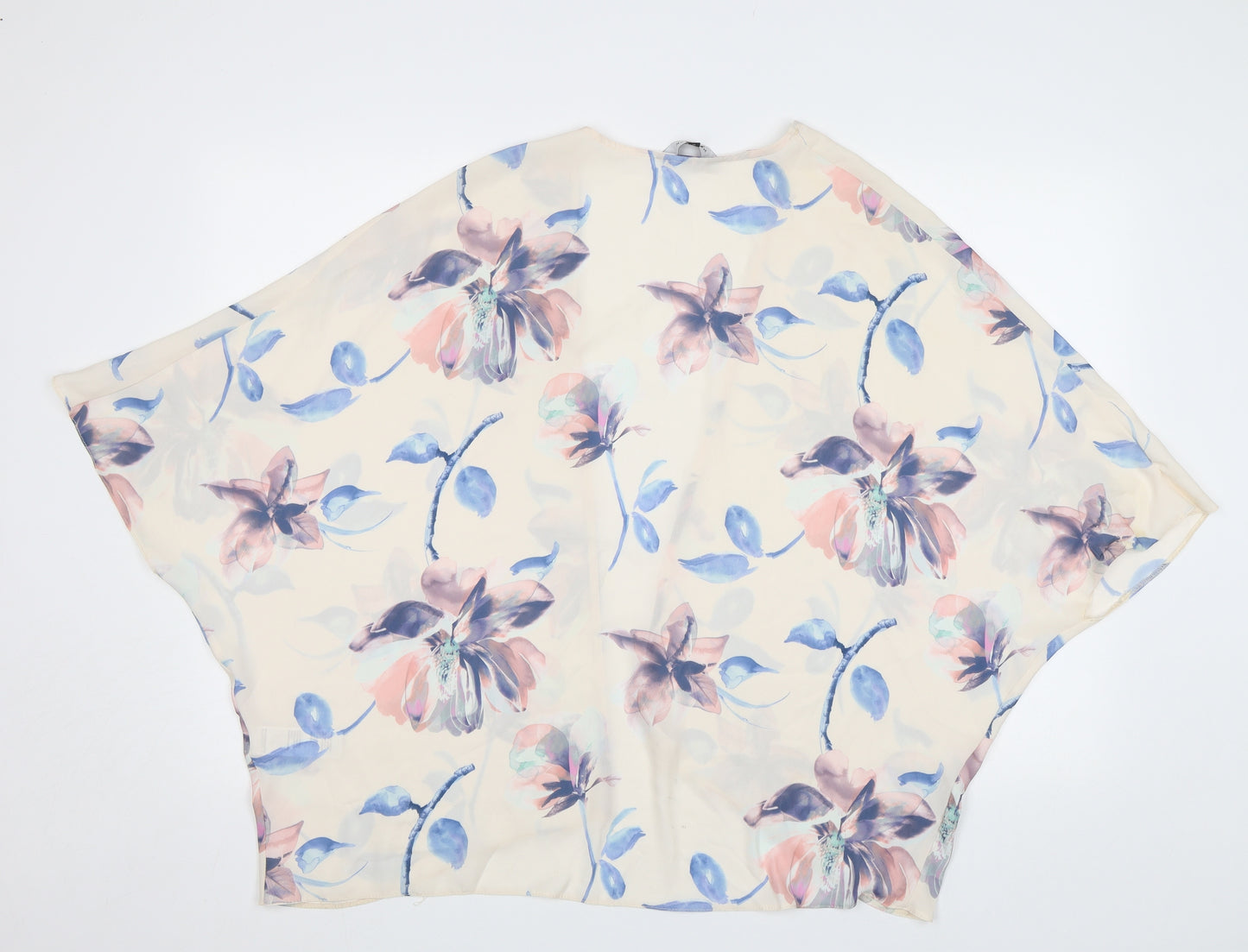 New Look Womens Ivory Floral  Basic Blouse Size 8