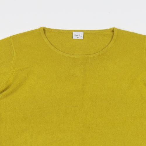 Stiock Shop Womens Yellow   Pullover Jumper Size XL
