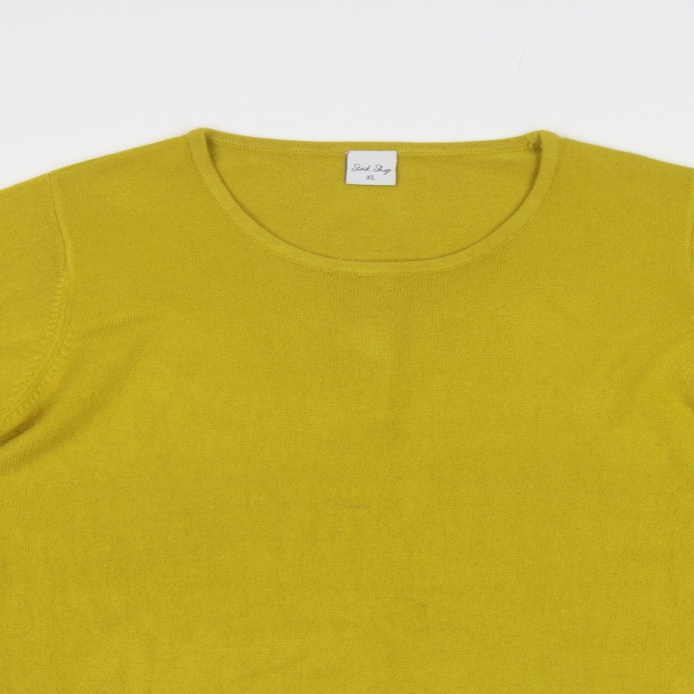 Stiock Shop Womens Yellow   Pullover Jumper Size XL