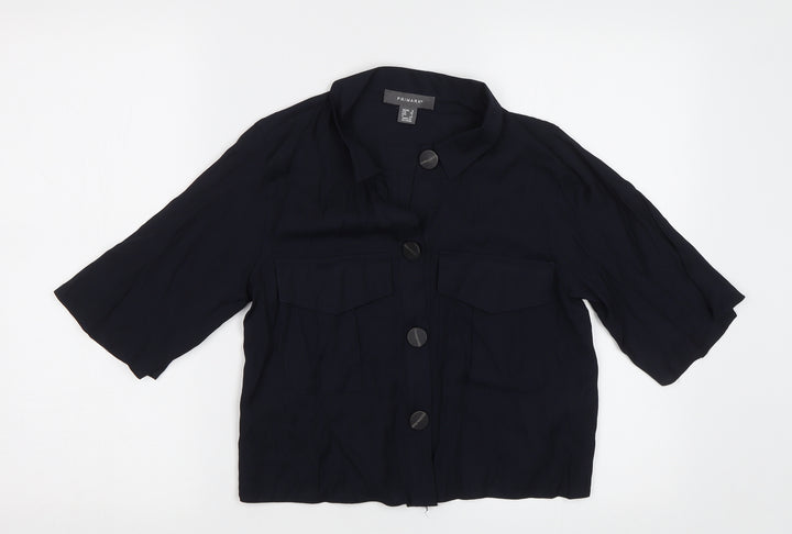 Primark Womens Blue Basic Button-Up Size 8