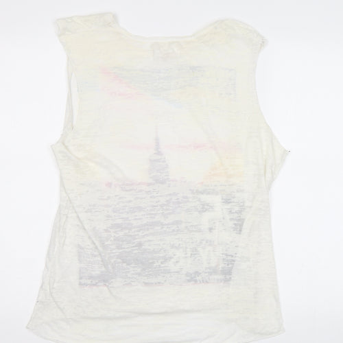 River Island Womens White   Basic T-Shirt Size 14  - NYC