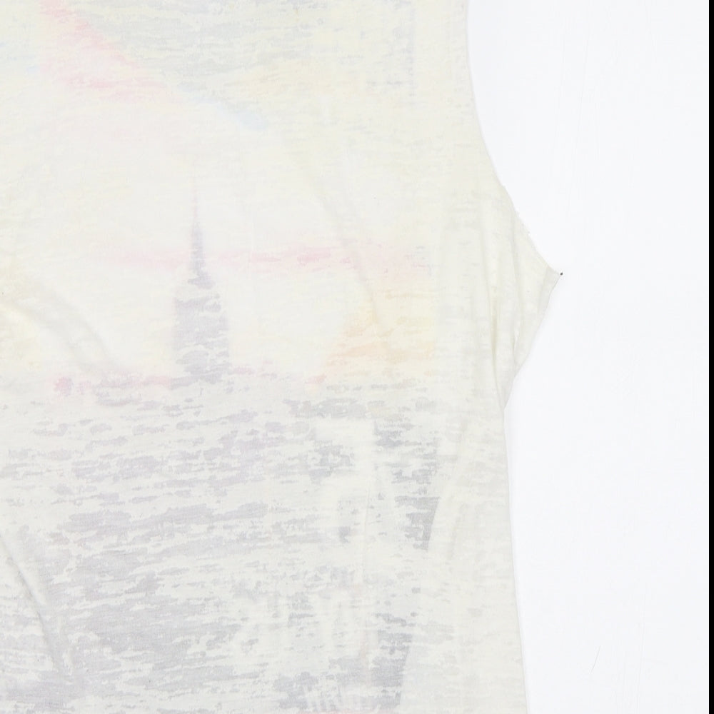River Island Womens White   Basic T-Shirt Size 14  - NYC