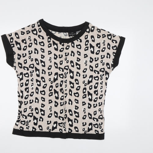 NEXT Womens Beige Animal Print  Basic Blouse Size 12