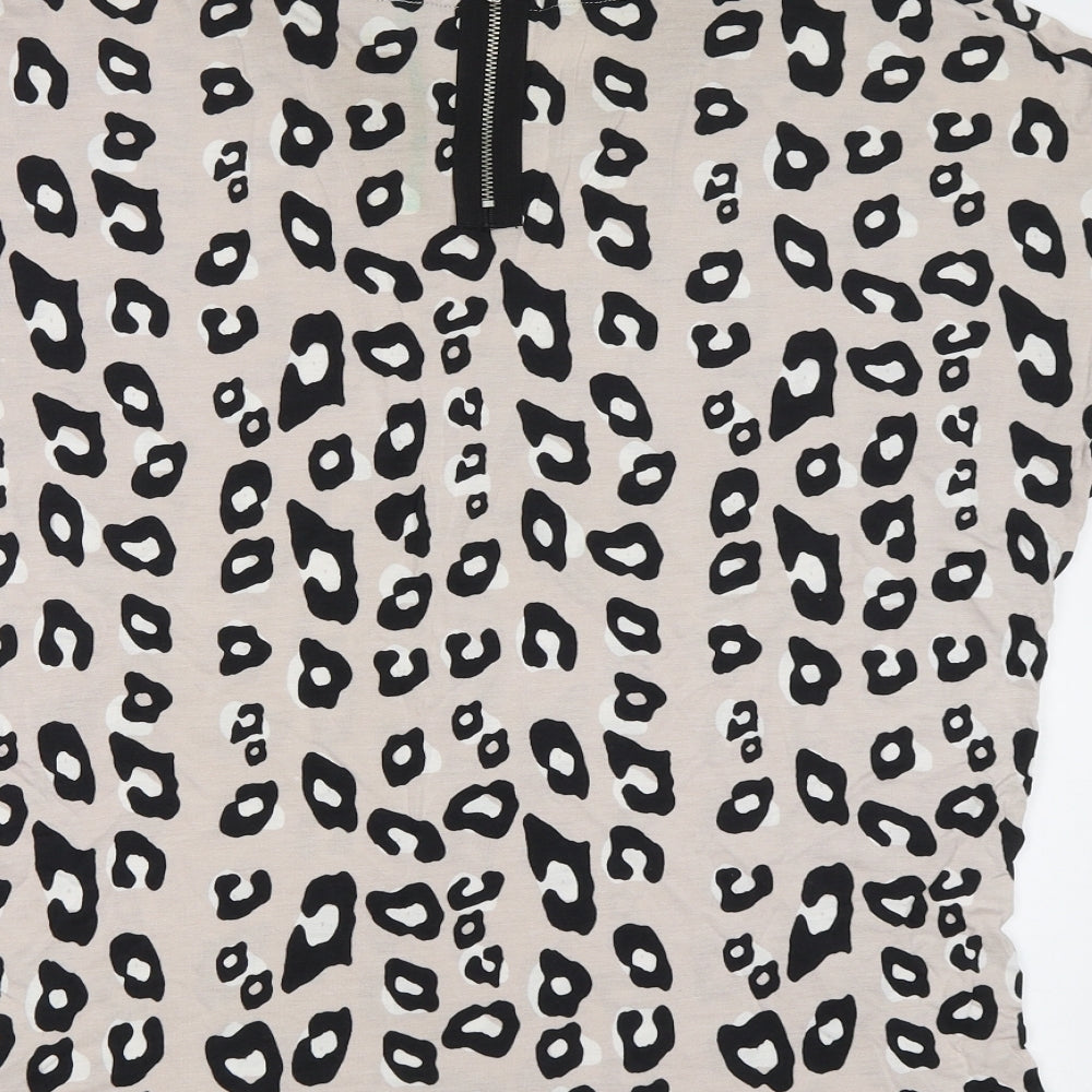 NEXT Womens Beige Animal Print  Basic Blouse Size 12