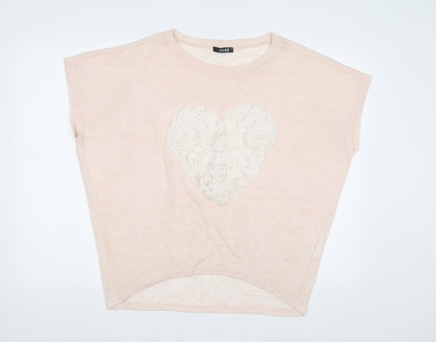 Quiz Womens Pink   Pullover Jumper Size M  - Heart