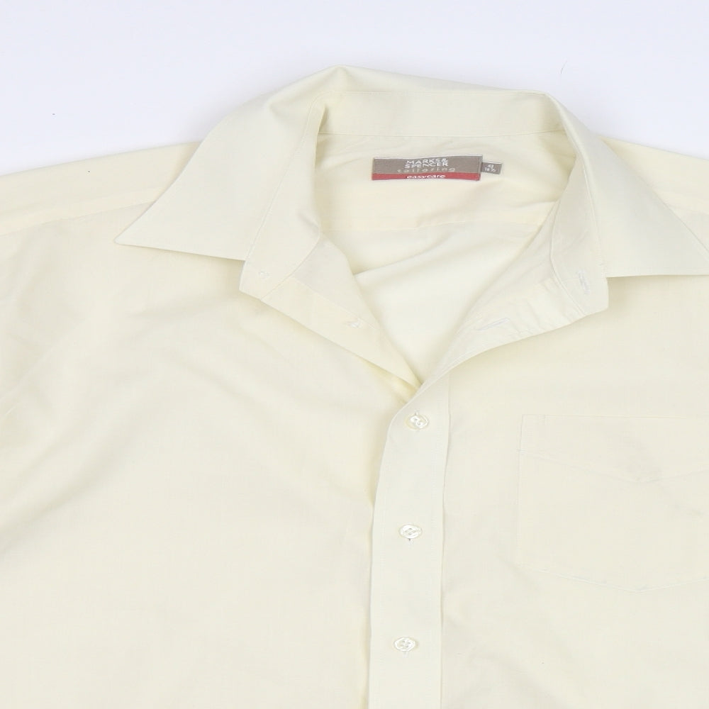 M&S Mens Ivory    Dress Shirt Size 16.5