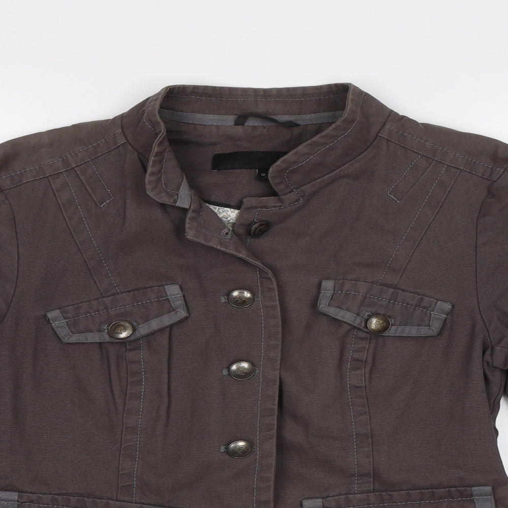 NEXT Womens Brown   Military Jacket Jacket Size 12