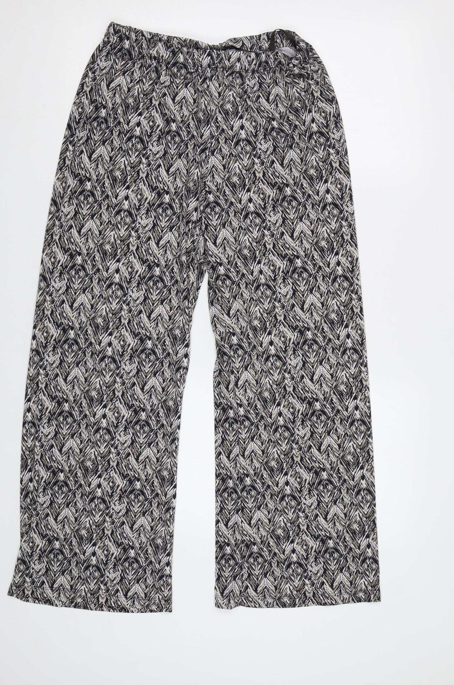 Classic Womens Grey Geometric  Trousers  Size 12 L27 in