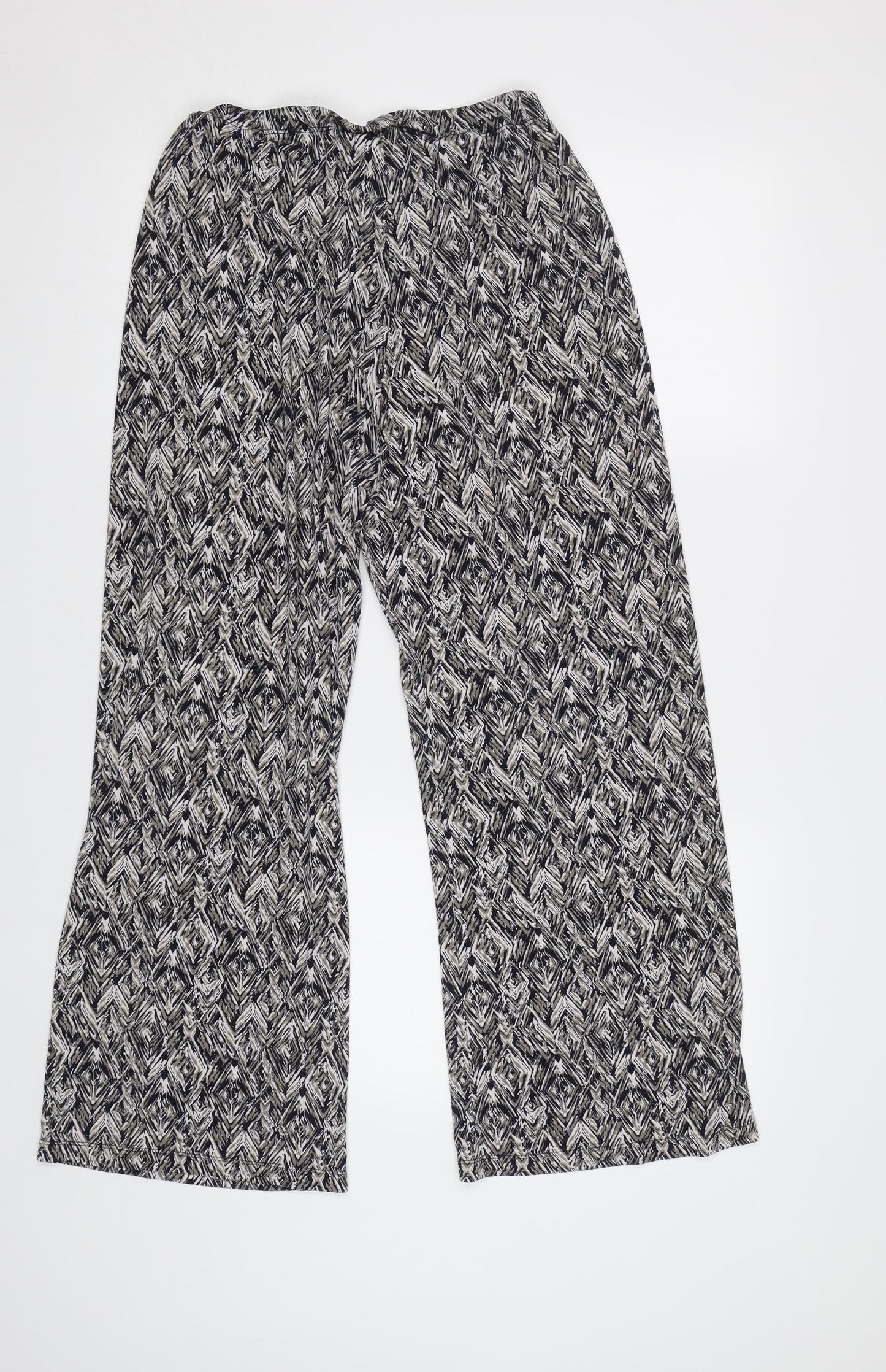 Classic Womens Grey Geometric  Trousers  Size 12 L27 in