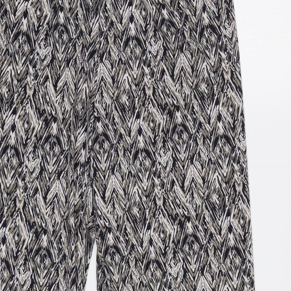 Classic Womens Grey Geometric  Trousers  Size 12 L27 in