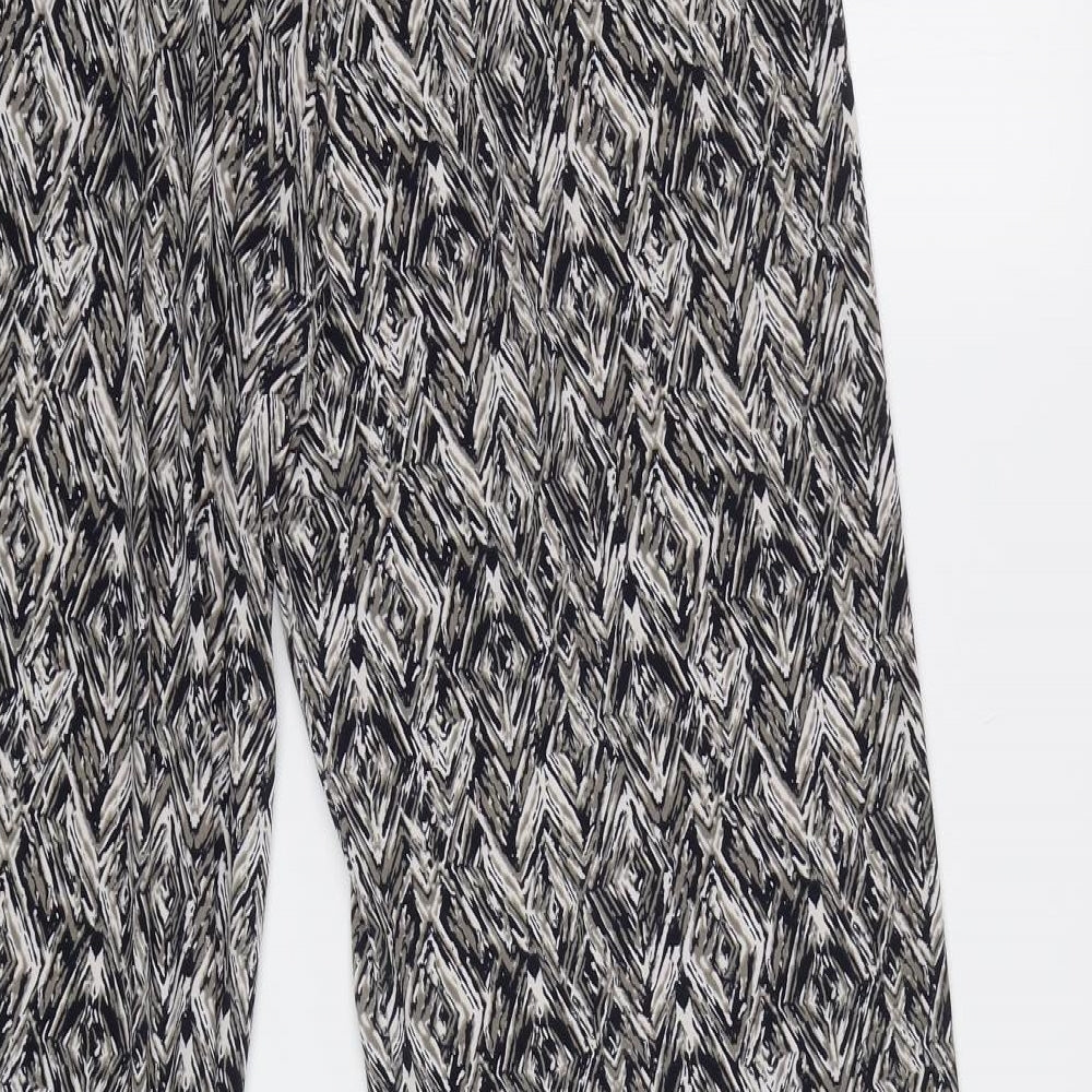 Classic Womens Grey Geometric  Trousers  Size 12 L27 in